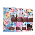 Miniatyrbillede 2 af 2: Sony Xperia Z3+ Læder Flip Etui Med Kortholder - Hvid Blomstret mønster Multicolor