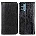 Miniatyrbillede 1 af 2: OnePlus Nord N200 5G ægte læderetui med magnetisk lukning - Sort Black