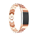 Miniatyrbillede 2 af 2: Fitbit Charge 2 Luksus diamant legeret urrem - Rosa guld og rød Pink