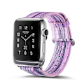Miniatyrbild 1 av 2: Apple Watch 42mm Klockband i äkta läder - Lila vit multifärg