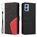 Miniatyrbillede 1 af 2: Tekstureret Motorola Moto E22 læderetui med rem - Sort Black
