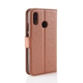 Miniatyrbild 2 av 2: Huawei P30 Lite litchi skin plånboksfodral i läder - brun Brun