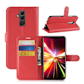 Miniatyrbillede 1 af 2: Huawei Mate 20 Lite mobiletui i kunstlæder med Litchi struktur og kortlommer - Rød Red