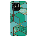 Miniatyrbillede 1 af 2: Marble Xiaomi Redmi 10C Etui - Teal Marmor Tile Green