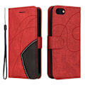 Pikkukuva 1 / 2: Teksturoitu nahkakotelo hihnalla iPhone SE (2022) / iPhone SE 2020 / iPhone 7 - Punainen Red