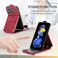 Pikkukuva 4 / 6: Vertical Flip Phone Suojakotelo With Zipper For Xiaomi Redmi Note 11S 5G / Poco M4 Pro 5g / Note 11t 5g - Punainen Red