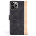Miniatyrbillede 2 af 2: To-farvet iPhone 12 / iPhone 12 Pro læderetui - Sort Black