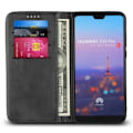Miniatyrbillede 2 af 2: Huawei P20 Pro auto-absorberende læder flip etui - Sort Black