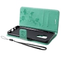 Miniatyrbillede 2 af 2: Samsung Galaxy S9 Plus stemplet Træ ugle beskyttende PU læder flip etui - Cyan Green