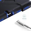 Miniatyrbillede 2 af 2: iPad 10.2 (2019) 360 graders holdbar tofarvet silikone etui - Sort Ydre Lag / Blå Black