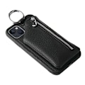Miniatyrbillede 2 af 6: Zipper læderetui med pung til iPhone 14 - Sort Black