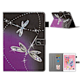 Miniatyrbillede 1 af 2: Mønstertryk Læder Kortlommer Cover Case iPad 9.7-inch (2018) / Air (2022) / (2020) / (2019) / Air (2013) / Air 2 - Dragonfly Multicolor