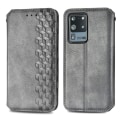 Pikkukuva 1 / 6: Nahkakotelo With A Stylish Rhombus Imprint For Samsung Galaxy S20 Ultra - Harmaa Silver grey