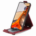 Pikkukuva 6 / 6: Vertical Flip Phone Suojakotelo With Zipper For Xiaomi Poco M4 Pro - Punainen Red
