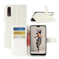 Miniatyrbillede 1 af 2: Huawei P20 litchi tekstur PU læder flip etui - hvid White