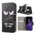Miniatyrbillede 1 af 2: Samsung Galaxy S9 mønstret grynet PU læder flip etui - vredt ansigt Multicolor