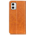 Pikkukuva 2 / 2: Lompakko-style Aitoa Nahkaa Läppäkotelo For Motorola Moto G73 - Ruskea Brown