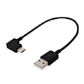 Pikkukuva 1 / 2: Oikea 90 Asteen USB 3.1 Tyyppi C Uros USB-C - USB 2.0 Uros Kaapeli - Musta Black