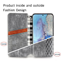Miniatyrbild 4 av 6: Läderfodral med A Snygg Rhombus Avtryck till Samsung Galaxy S20 Ultra - Grå Silvergrå