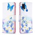 Pikkukuva 1 / 2: Wonderland ZTE Blade A51 flip kuoret - Perhonen Ja Kukkia Multicolor