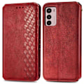 Pikkukuva 1 / 2: Nahkakotelo With A Stylish Rhombus Imprint For Motorola Moto G42 - Punainen Red