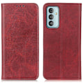 Miniatyrbillede 1 af 2: Samsung Galaxy M23 flip etui i ægte læder med pung – Rød Red