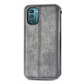 Pikkukuva 2 / 2: Nahkakotelo With A Stylish Rhombus Imprint For Nokia G21 / G11 - Harmaa Silver grey