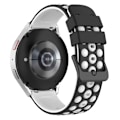 Miniatyrbillede 1 af 5: 22 mm Huawei Watch GT 3 Pro 46 mm / Garmin Venu 2 tofarvet silikoneurrem - Sort Hvid Black