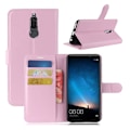 Miniatyrbild 1 av 2: Huawei Mate 10 Lite Enfärgat skinn fodral - Ljus rosa Rosa