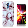 Miniatyrbillede 1 af 2: Huawei Mate 20 Lite beskyttelsesetui i silikone med marmor mønster - Rød Red