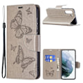 Miniatyrbillede 1 af 2: Butterfly Samsung Galaxy S21 FE Flip etui - Grå Silver grey