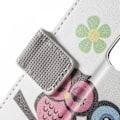 Miniatyrbillede 2 af 2: Moberg LG G4 Læder Etui Med Kortholder - To Ugler På En Gren Multicolor