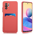 Pikkukuva 1 / 2: Card Holder Suojakuori For Xiaomi Redmi Note 10 / Note 10s - Coral Orange