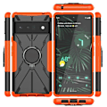 Miniatyrbild 2 av 6: Kickstand-skydd med magnetisk platta för Google Pixel 6 Pro - Orange Orange