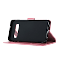 Miniatyrbillede 2 af 2: Samsung Galaxy S10 sommerfugle- og blomstertryk læder flip etui - Lyserød Pink