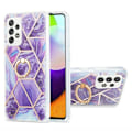 Pikkukuva 1 / 2: Marble Patterned Suojakuori With Ring Holder For Samsung Galaxy A52s 5G / A52 5g - Tumma Violetti Purple