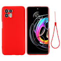 Pikkukuva 1 / 2: Matta nestesilikoninen kuori Motorola Edge 20 Lite - Punainen Red
