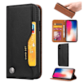 Miniatyrbillede 1 af 2: iPhone Xs Max auto-absorberende flip etui i læder - Sort Black