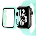 Miniatyrbillede 1 af 2: Apple Watch Series 8 (45 mm) simpelt cover med hærdet glas - Cyan Green