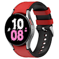 Miniatyrbillede 2 af 4: Samsung Galaxy Watch 5 / 4 / 3 (41mm) silikone i læderurrem med sølvspænde - Sort Størrelse: L Red