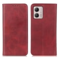 Miniatyrbillede 1 af 6: Flip Etui med Pung i Ægte Læder til Motorola Moto G23 / G13 / G23 - Rød Red