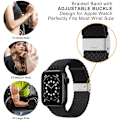 Miniatyrbild 2 av 2: 20 mm universellt elastiskt klockarmband i nylon - Grå Silvergrå