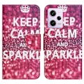 Pikkukuva 1 / 2: Wonderland Xiaomi Poco X5 / Redmi Note 12 Läppäkotelo - Keep Calm And Sparkle Pink