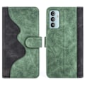 Miniatyrbillede 1 af 2: To Farvet Læder Flip Case til Samsung Galaxy M23 - Grøn Green