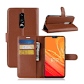 Pikkukuva 1 / 2: Oneplus 6 Liitsihedelmän Jyvä PU Nahka Lompakko Kuori - Ruskea Brown