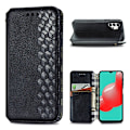 Pikkukuva 1 / 2: Nahkakotelo With A Stylish Rhombus Imprint For Samsung Galaxy A32 - Musta Black