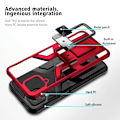 Pikkukuva 2 / 2: Shockproof Hybrid Suojakuori With Kickstand For Samsung Galaxy A12 5G - Punainen Red