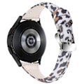 Miniatyrbild 1 av 2: Haylou Solar LS05 / Xiaomi Mi Watch Color coolt klockarmband i äkta läder med leopardstruktur - Vit Brun / Leopard multifärg