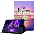 Pikkukuva 1 / 2: Lenovo Tab M10 Plus (Gen 3) viileä kuvio nahkakotelo - Never Stop Dreaming Purple