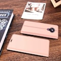 Pikkukuva 2 / 2: Sileä ja ohut premium-PU-nahkakotelo Nokia 3.4 - Ruusukulta Pink